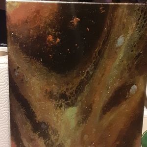 12"×16" Acrylic Pour With Mica Pigments